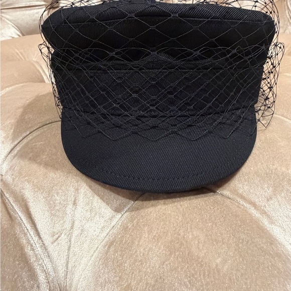 Dior Black Veiled Cadet Cap main image 5